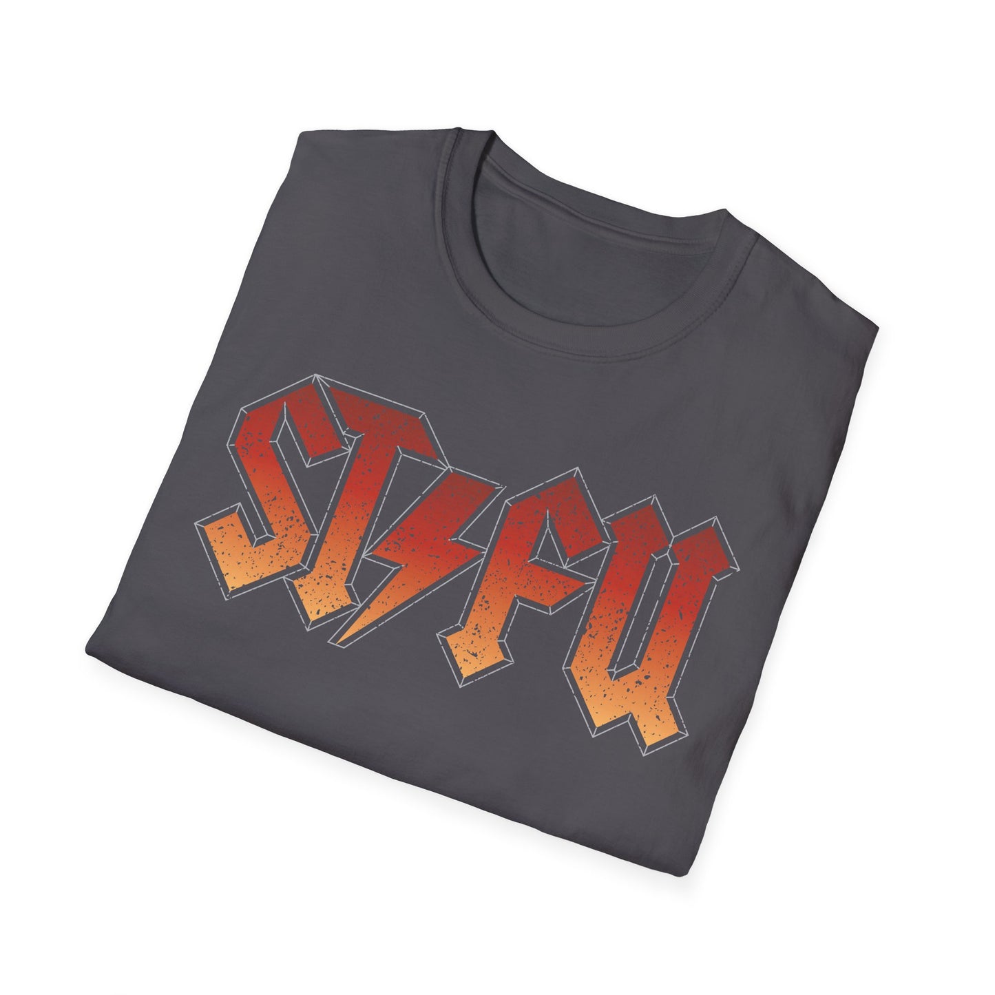 Unisex Softstyle T-Shirt with STFU Design - Casual Rock-Inspired Graphic Tee