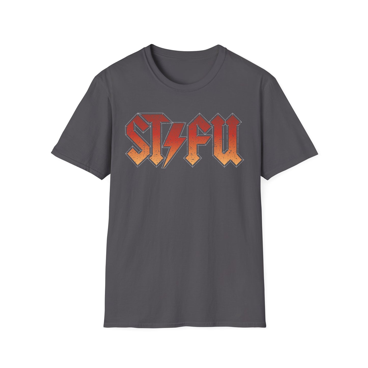 Unisex Softstyle T-Shirt with STFU Design - Casual Rock-Inspired Graphic Tee